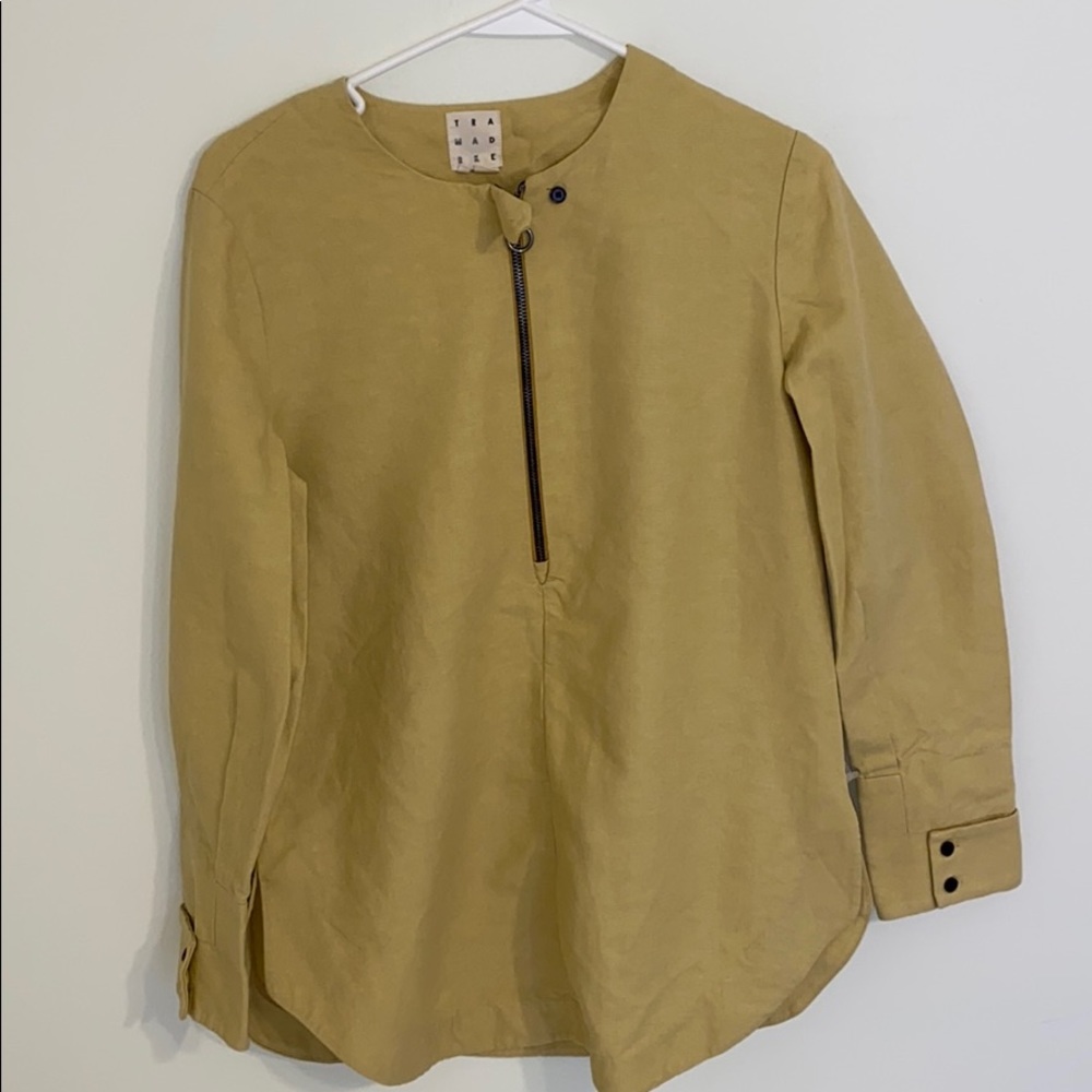 Vintage Tunic Top TRA MAD RKE Tan w/ Zipper
